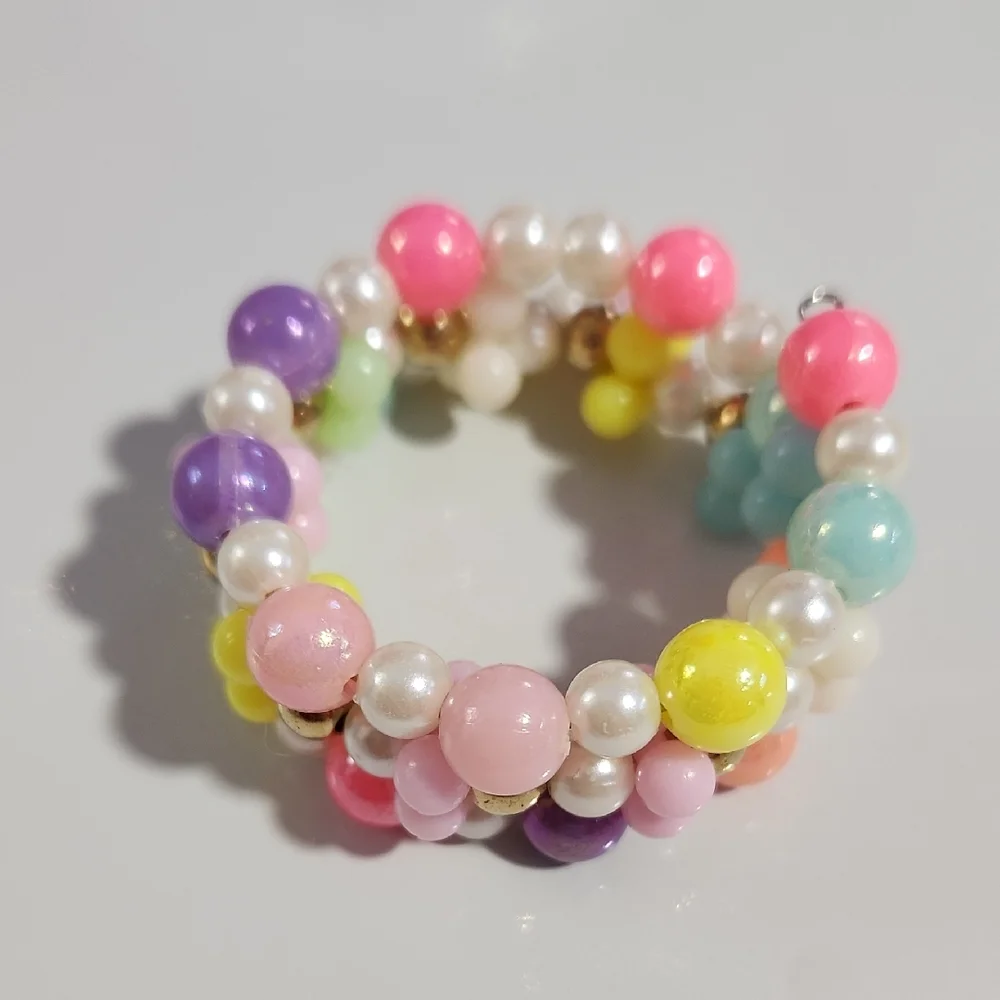 Colorful Beaded Pearl Stretch Bracelet